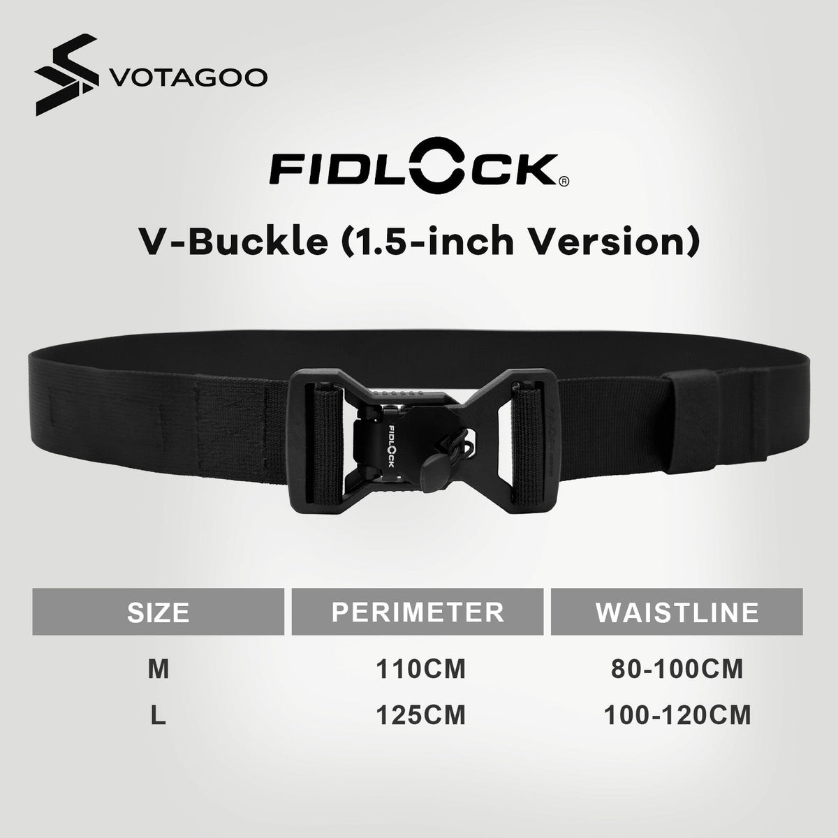 VOTAGOO® EDC Tactical Belt with FIDLOCK® V-BUCKLE