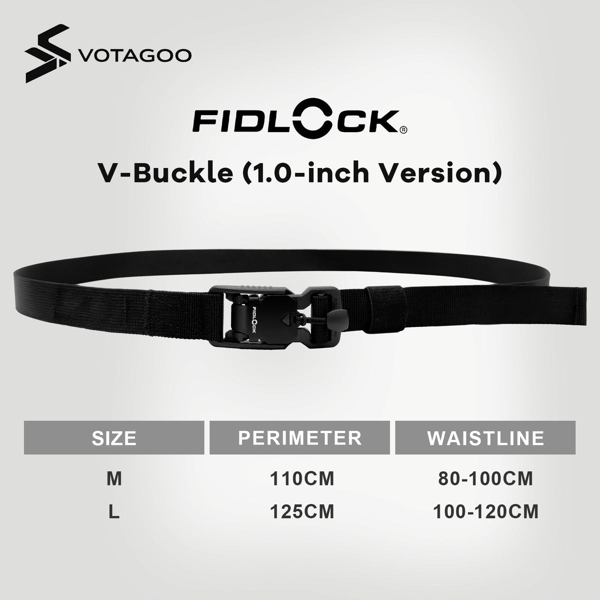VOTAGOO® EDC Tactical Belt with FIDLOCK® V-BUCKLE