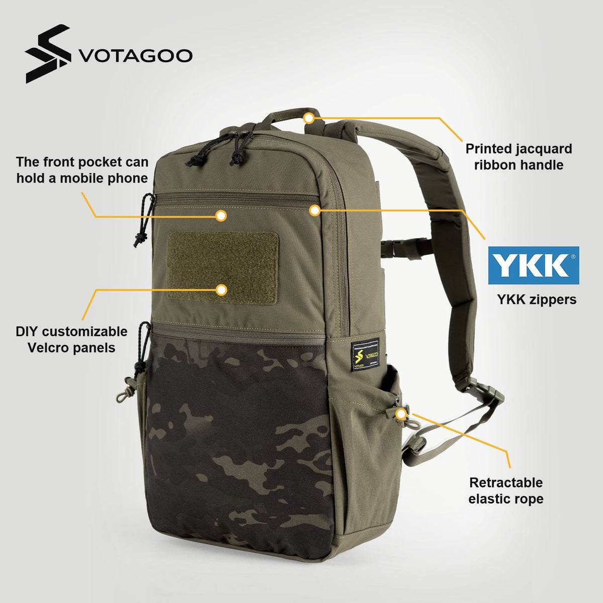 VOTAGOO® Tactical Backpack with Carbon Frame