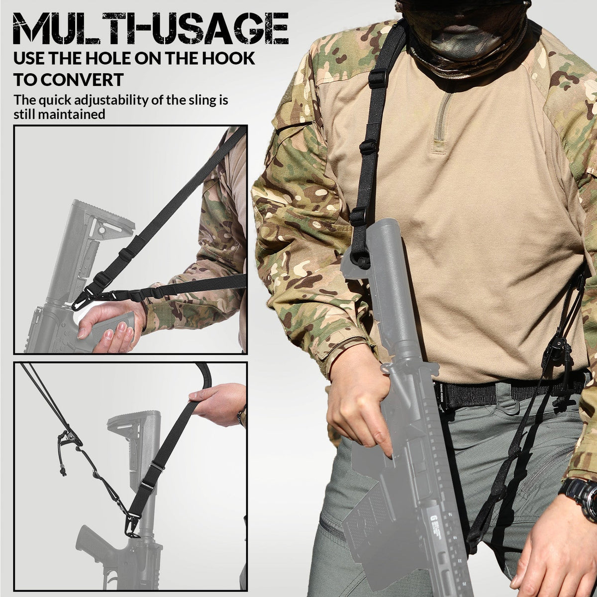 VOTAGOO® Quick Adjust Gun Sling with HK Hook