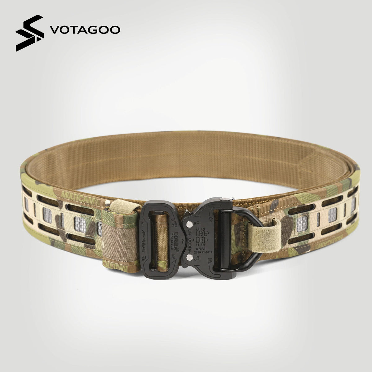 VOTAGOO® 2″ Dual-Layer MOLLE Tactical Belt with COBRA® Buckle & Tegris® Reinforcement