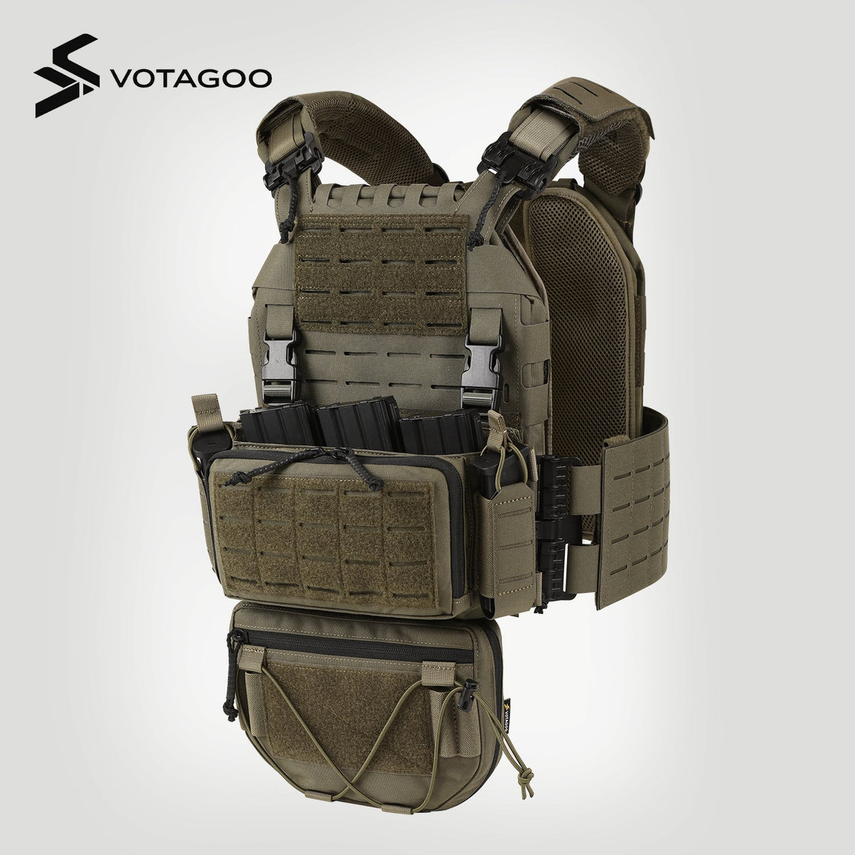 VOTAGOO® Adjustable Tactical Vest with Admin Drop Pouch