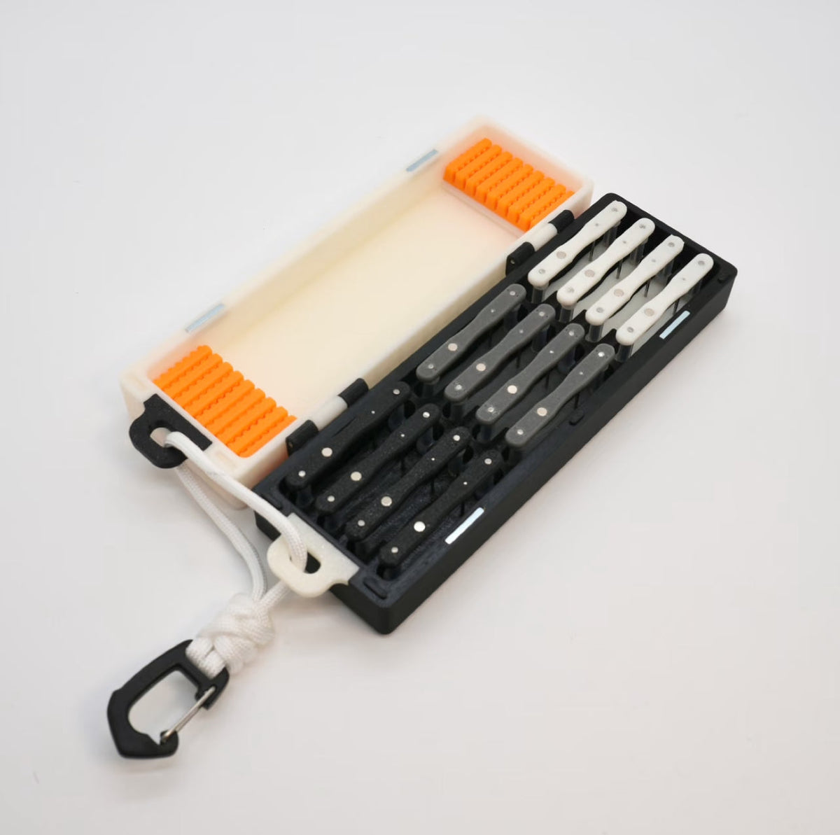 Micro Fishing Rig & Bobber Box – Holds 12 Rigs + Float Storage