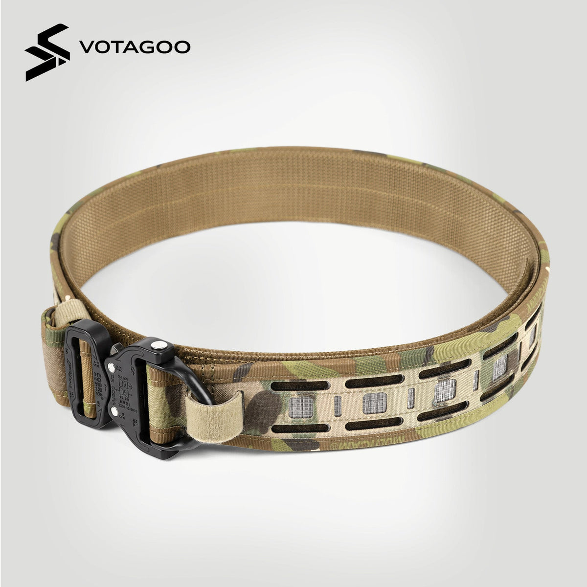 VOTAGOO® 2″ Dual-Layer MOLLE Tactical Belt with COBRA® Buckle & Tegris® Reinforcement