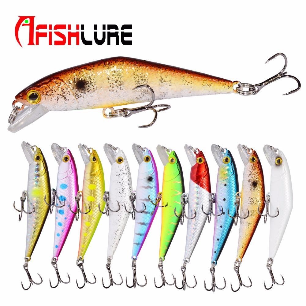 AFISHLURE Bass Wobblers Trout Fishing Lure  66mm/8g Minnow  Hard Baits Iscas Artificial Pesca Leurre