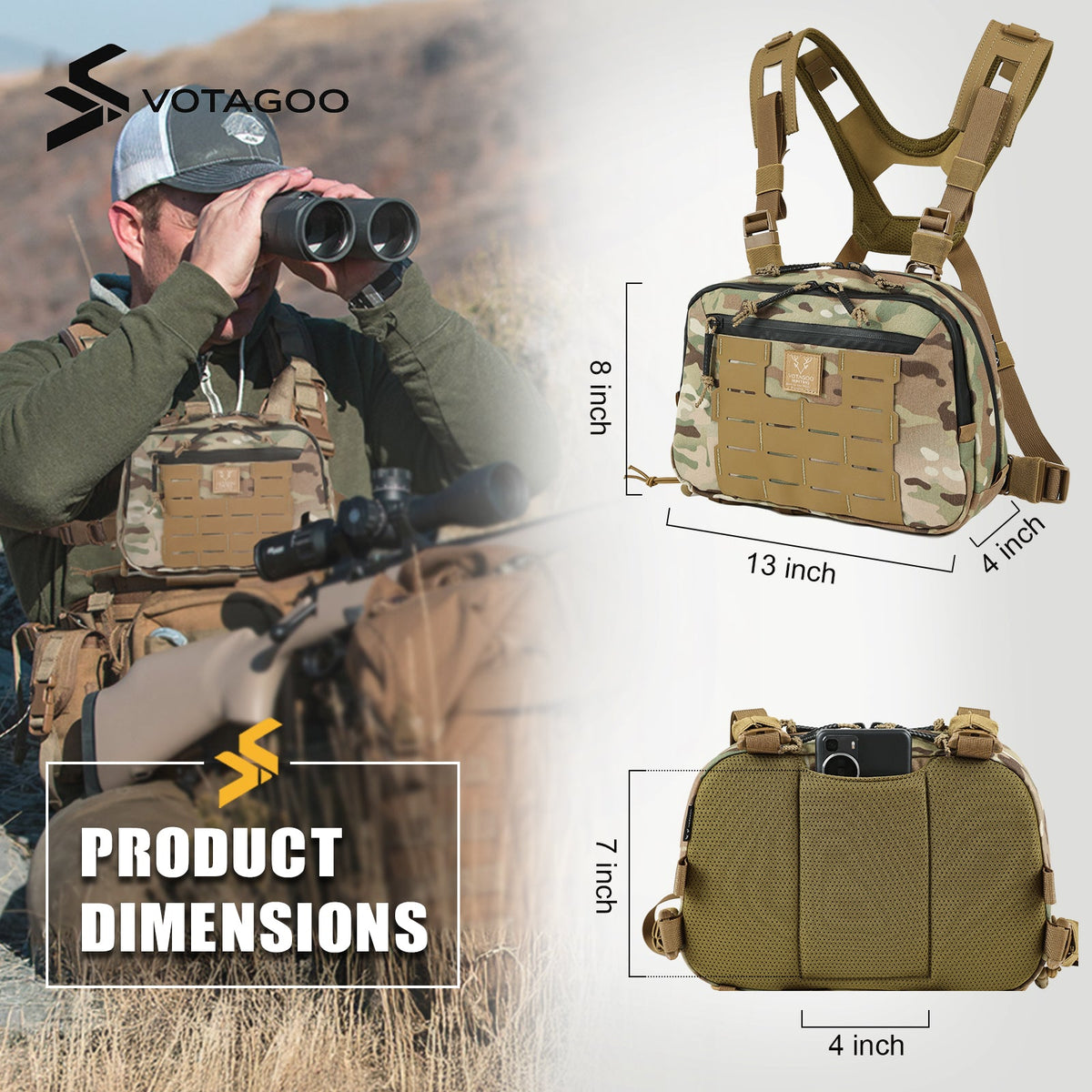 VOTAGOO® 500D Cordura Chest Rig 3L