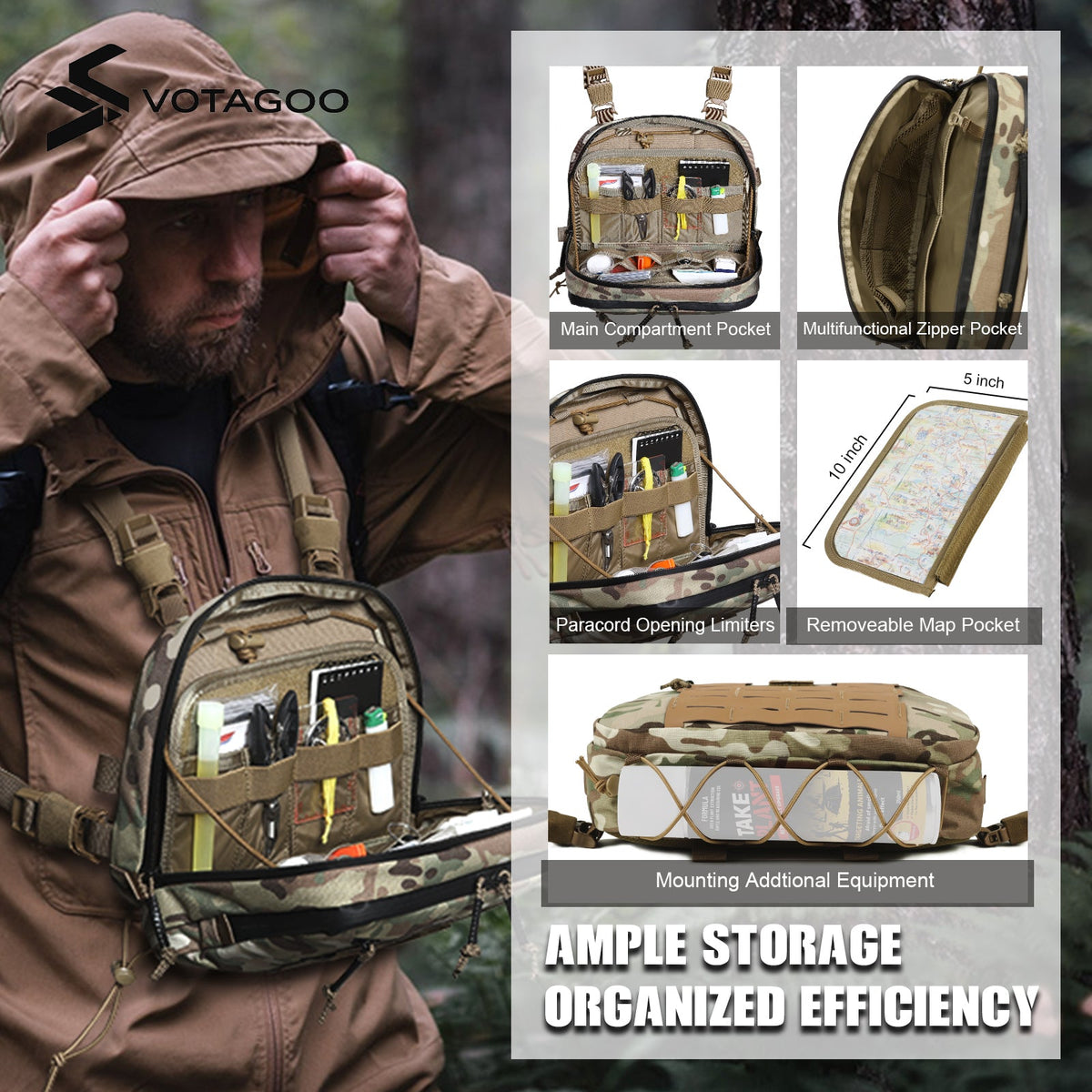 VOTAGOO® 500D Cordura Chest Rig 3L