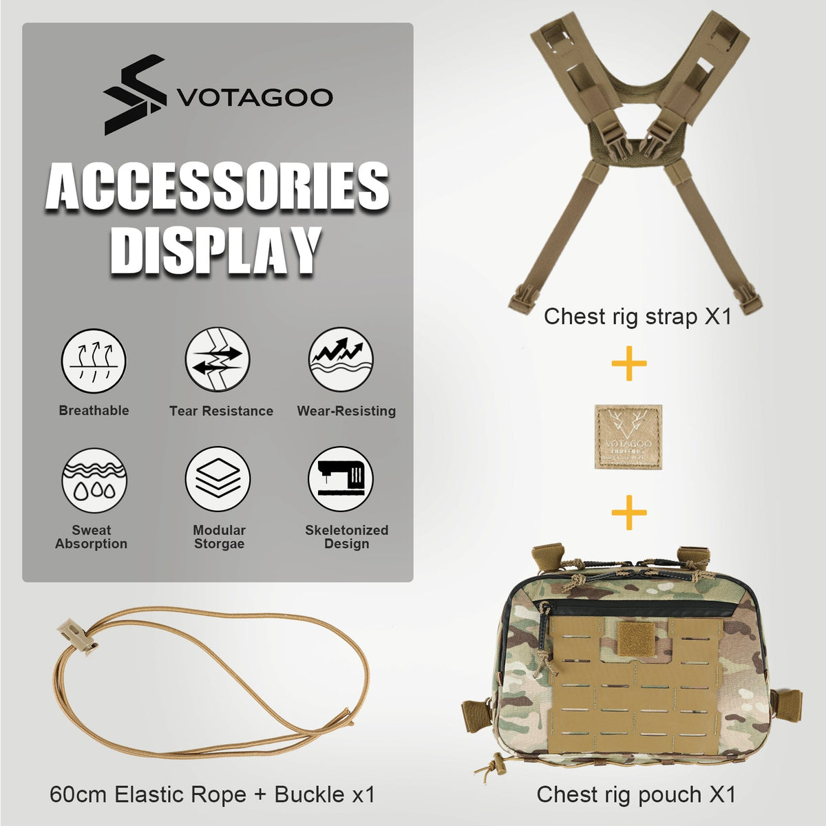 VOTAGOO® 500D Cordura Chest Rig 3L