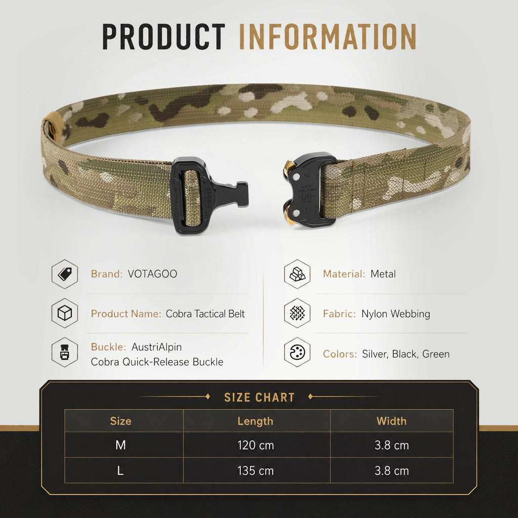 VOTAGOO® EDC Tactical Belt with AustriAlpin COBRA® Buckle