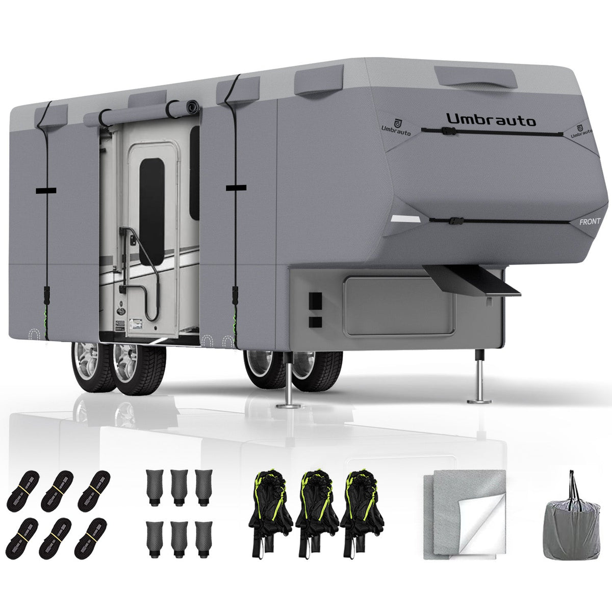 Umbrauto 5th Wheel RV Cover Upgraded 7 Layers Top Anti-UV Waterproof Breathable Camper Covers