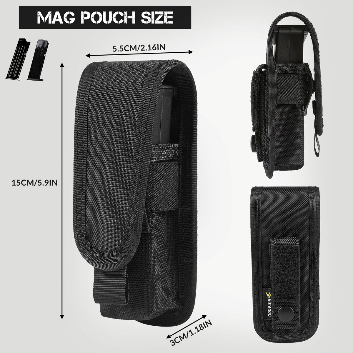 VOTAGOO® Single Double Nylon Mag Pouch