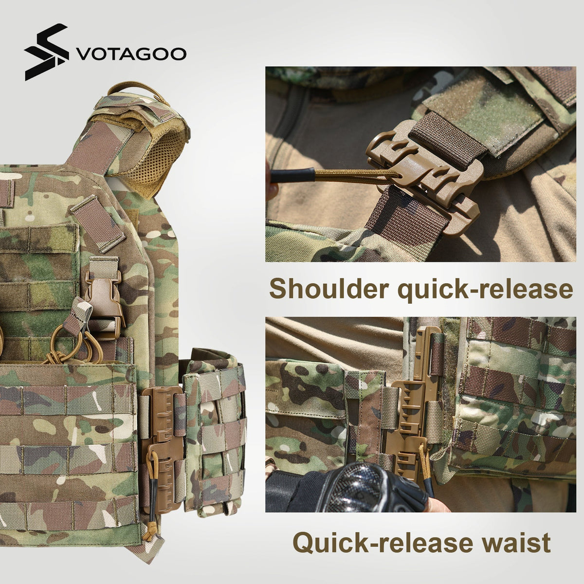 VOTAGOO® 501 MOLLE Plate Carrier with Quick Release