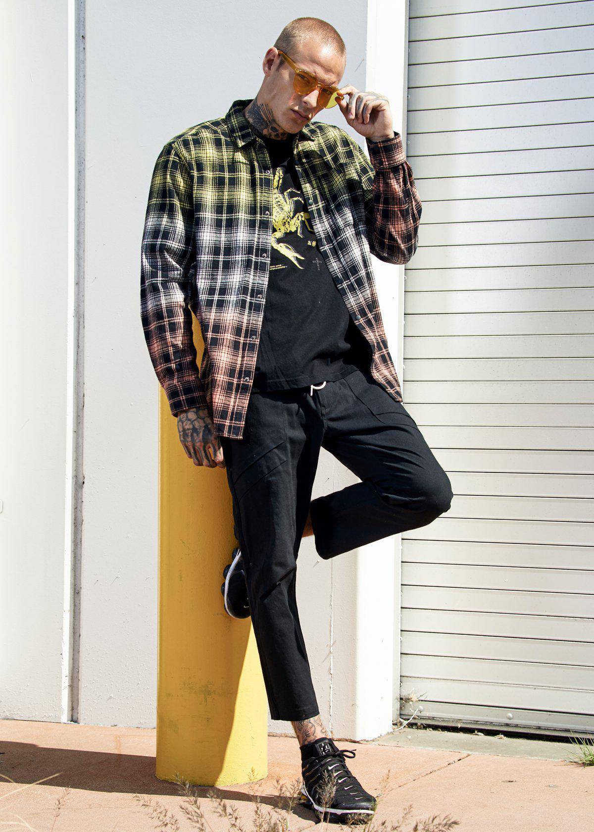 Men's Double Dip Dyed Flannel Shirt - Konus