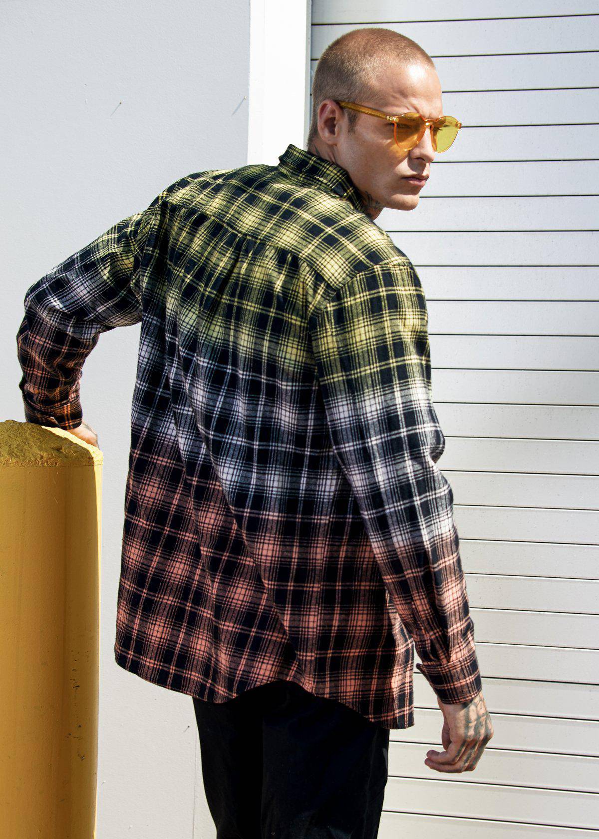 Men's Double Dip Dyed Flannel Shirt - Konus