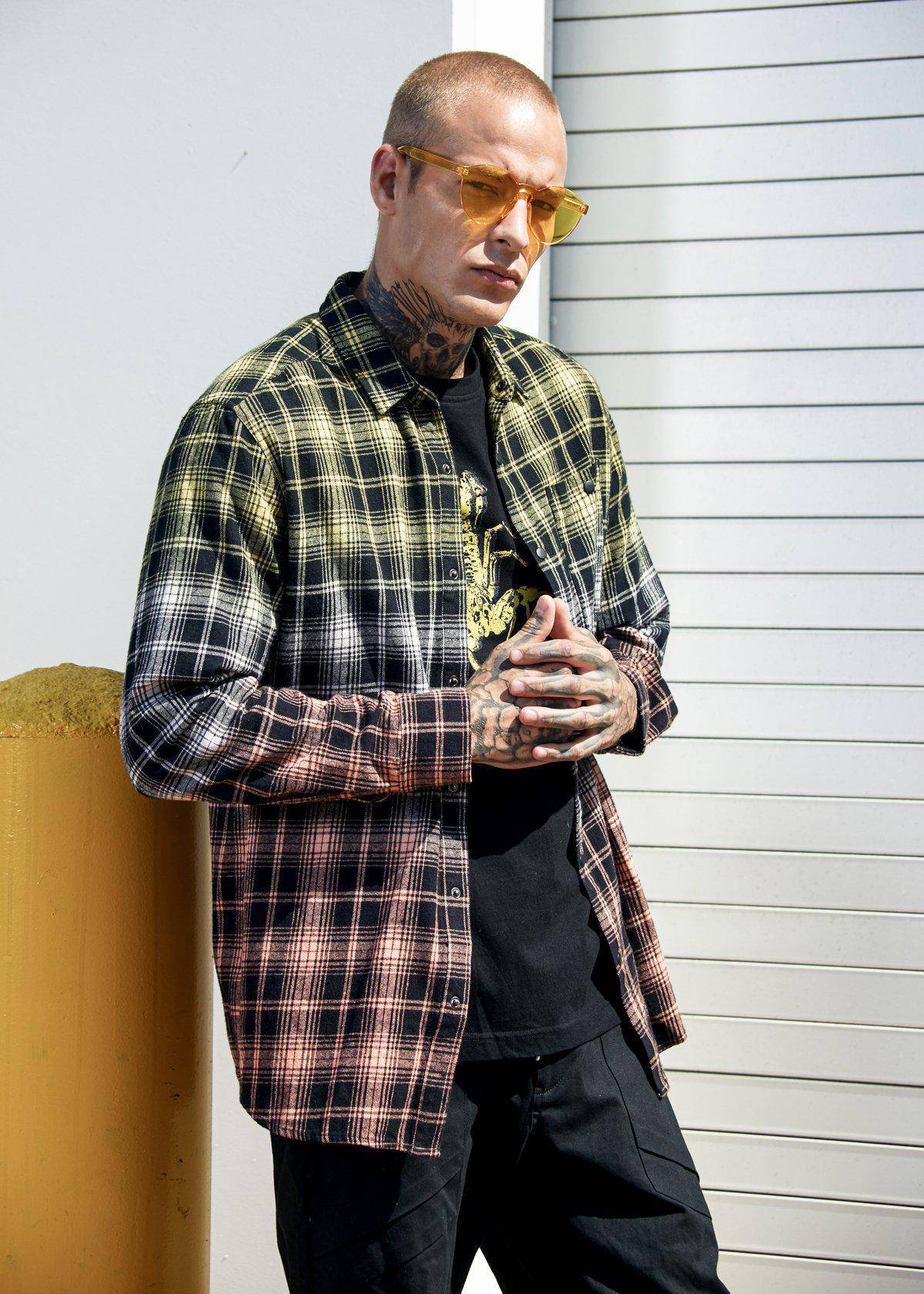 Men's Double Dip Dyed Flannel Shirt - Konus