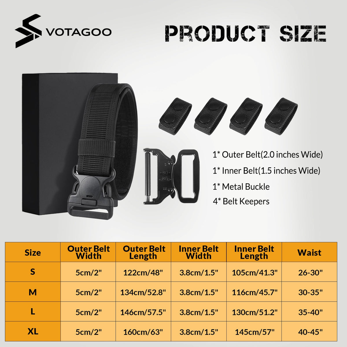 VOTAGOO® Duty Belt 2'' Police Belts