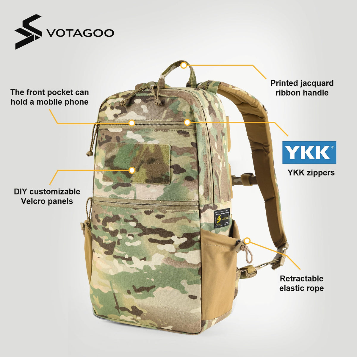 VOTAGOO® Tactical Backpack with Carbon Frame
