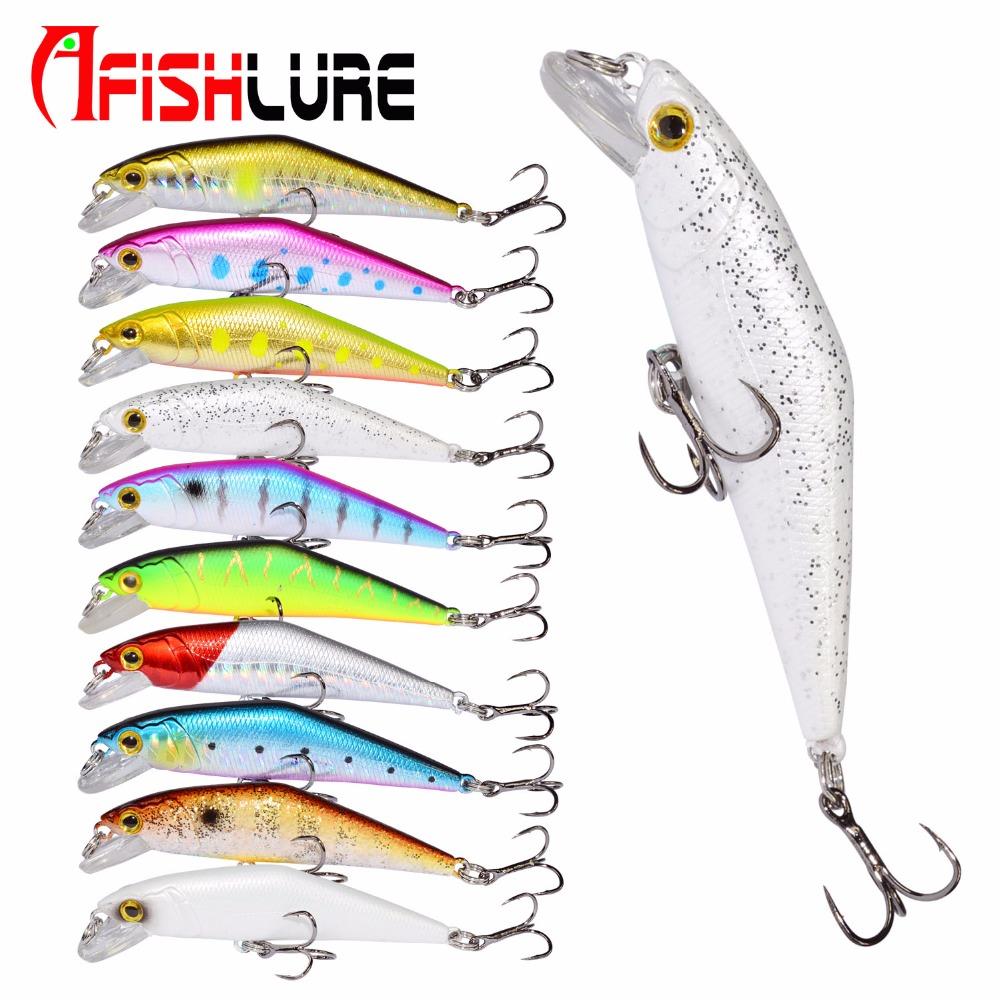 AFISHLURE Bass Wobblers Trout Fishing Lure  66mm/8g Minnow  Hard Baits Iscas Artificial Pesca Leurre