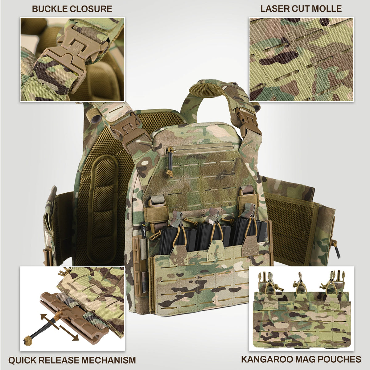 VOTAGOO® Quick Release Lightweight Tactical Vest