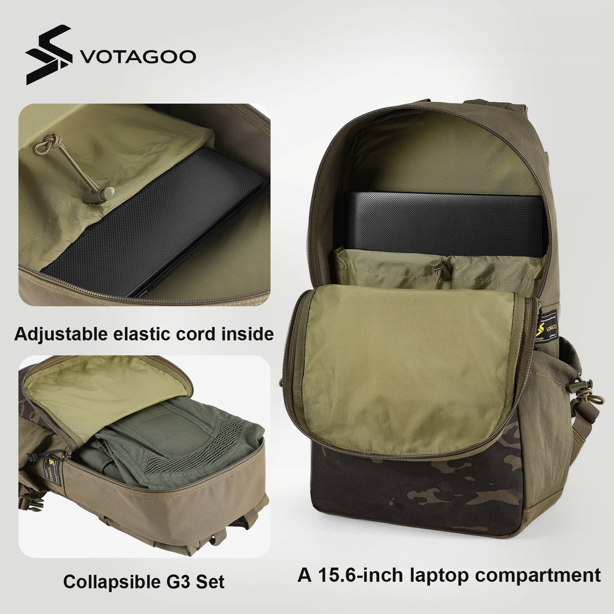 VOTAGOO® Tactical Backpack with Carbon Frame