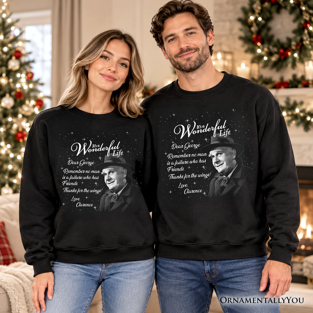 Clarence the Angel Dear George Quote Christmas Sweatshirt, Wonderful Life Gift Sweater