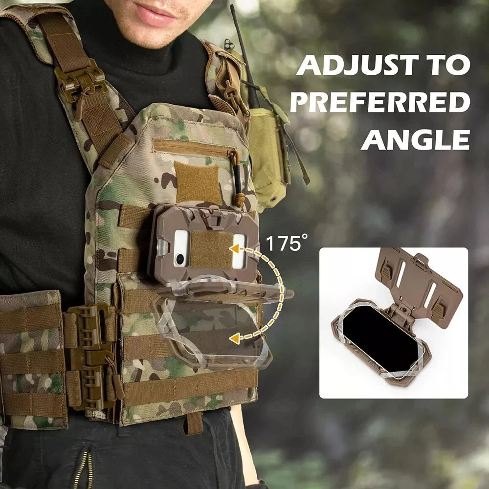 Tactical MOLLE Phone Holder, Folding Navigation Board, Cellphone Hold Gear, Airsoft Hunting Vest Accessories
