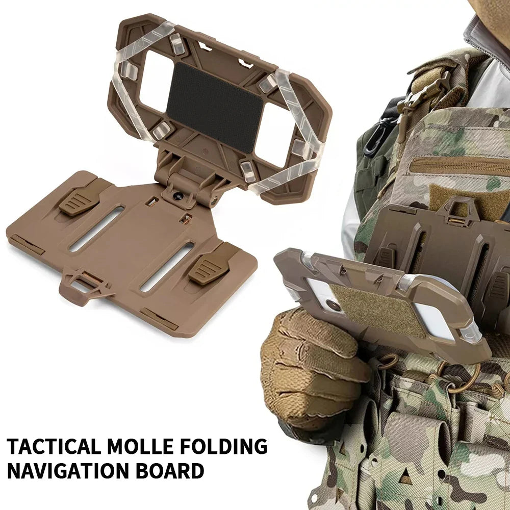 Tactical MOLLE Phone Holder, Folding Navigation Board, Cellphone Hold Gear, Airsoft Hunting Vest Accessories
