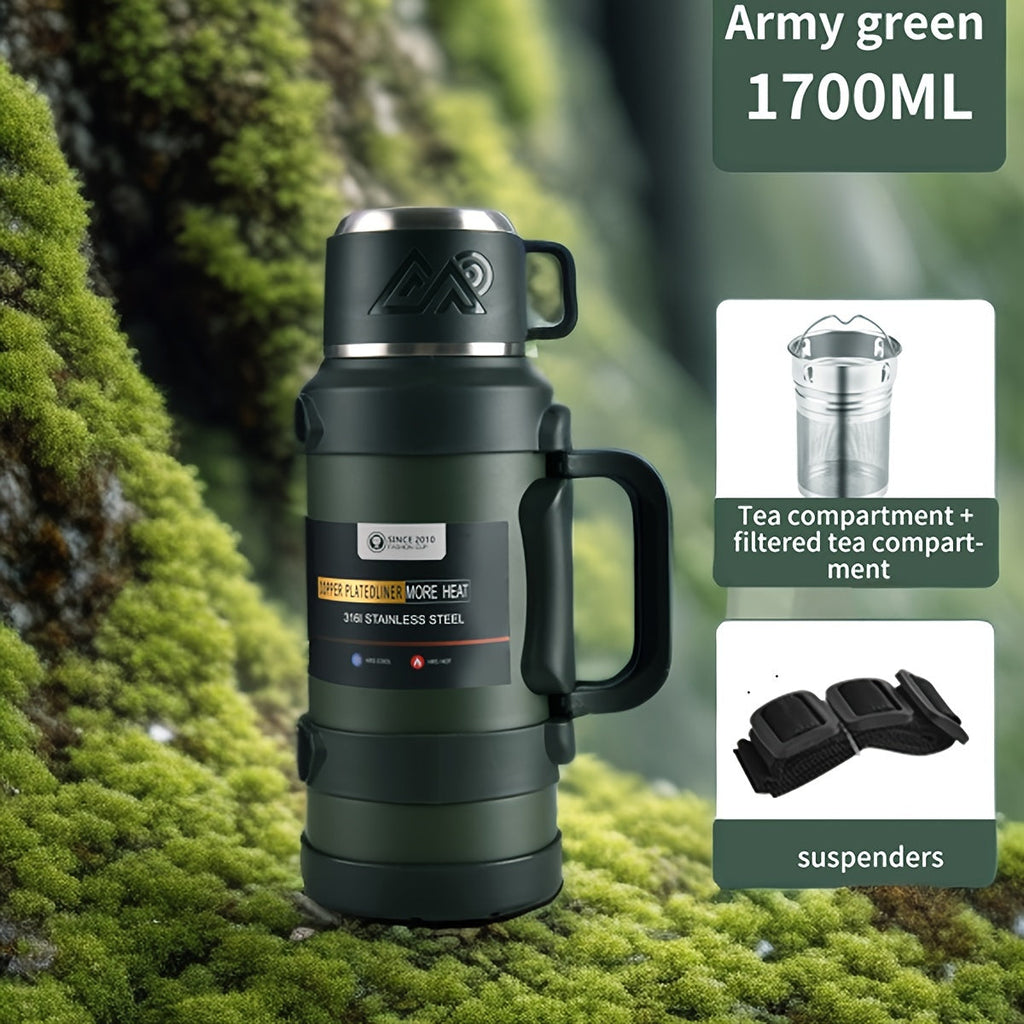 Multi-Size - Insulated Water Bottle Stainless Steel Thermos Mug Handle
