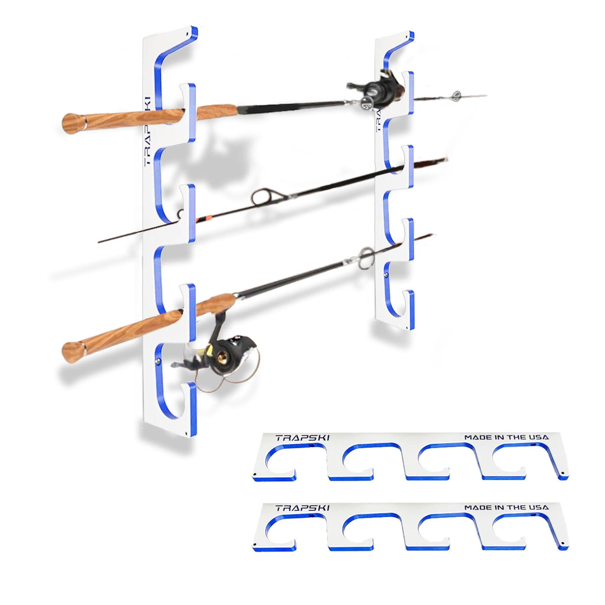 Made in the USA Premium Fishing Rod Racks | Wall or Ceiling or Boat Mounted